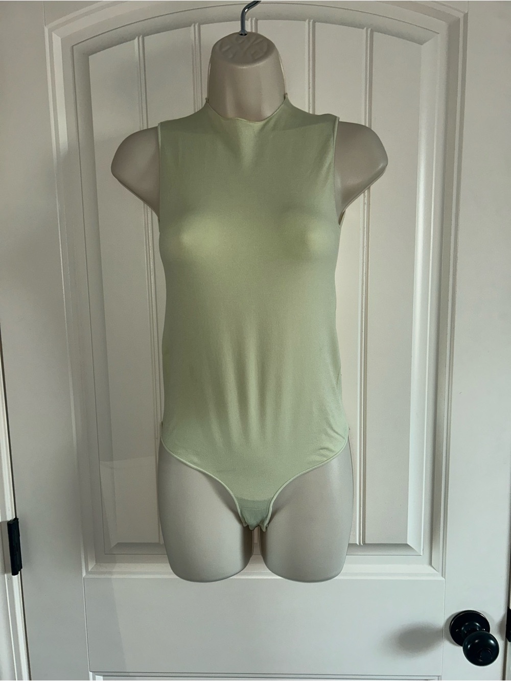 SKIMS Sleeveless Mock Neck Bodysuit in Pale Green Sz S